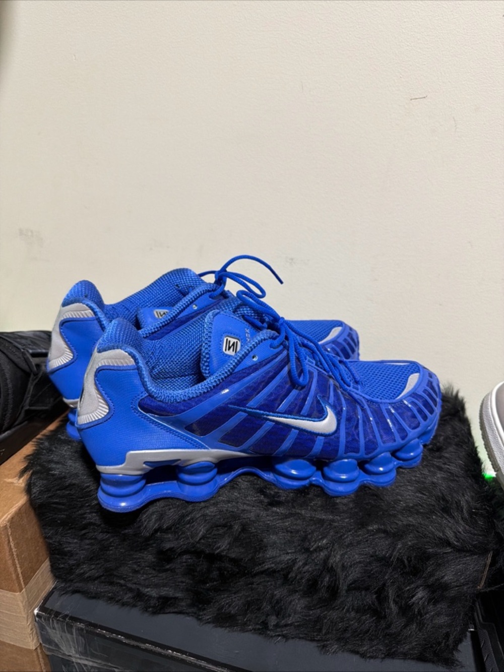 Nike Kids Blue Running Sneakers with Silver Swoosh